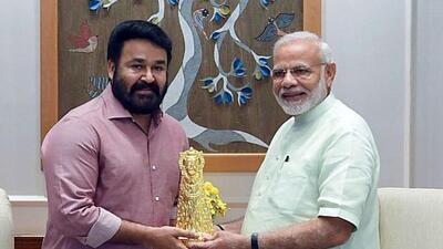 Prime Minister Narendra Modi congratulated actor Mohanlal on being conferred with the Dadasaheb Phalke Award. (ANI photo) Prime Minister Narendra Modi congratulated actor Mohanlal on being conferred with the Dadasaheb Phalke Award. (ANI photo)