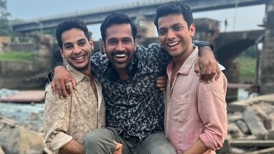 Actor and writer Shreedhar Dubey (centre) with Ishaan Khatter and Vishal Jethwa Actor and writer Shreedhar Dubey (centre) with Ishaan Khatter and Vishal Jethwa