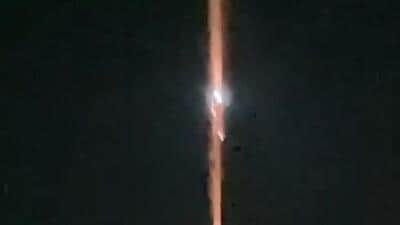 The visuals shared online showed a luminous orange streak blazing for several seconds across the dark sky. (HT Photo) The visuals shared online showed a luminous orange streak blazing for several seconds across the dark sky. (HT Photo)