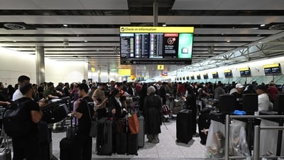 As many as 29 flight departures and arrivals had been cancelled as of 11:30 GMT at Heathrow airport. (AFP) As many as 29 flight departures and arrivals had been cancelled as of 11:30 GMT at Heathrow airport. (AFP)