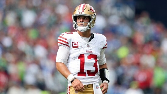 Brock Purdy #13 of the San Francisco 49ers is recovering from a toe injury. (Getty Images via AFP)