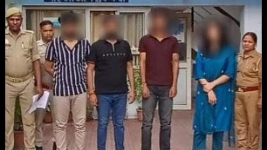 The four accused in police custody. (Sourced)