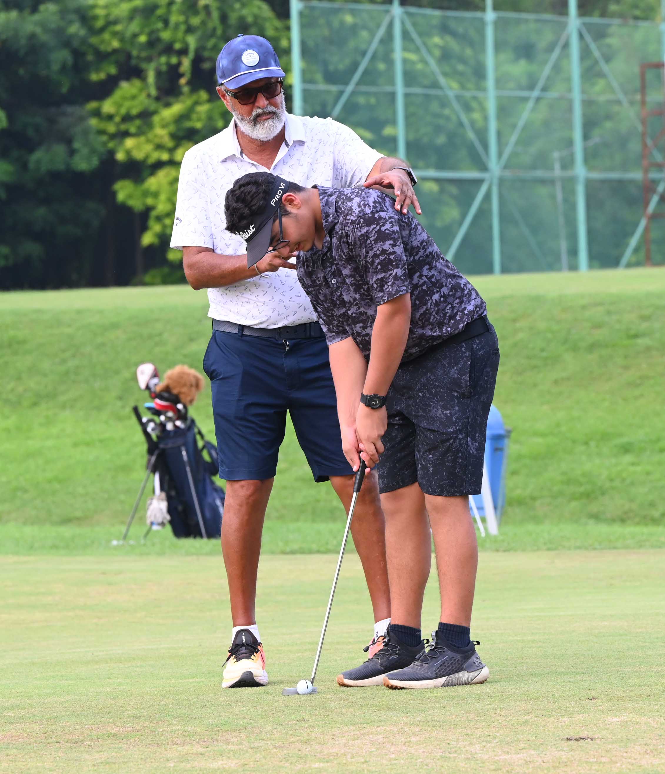 Academy’s head coach Jesse Grewal with mentee Danish Verma. (Keshav Singh/HT) Academy’s head coach Jesse Grewal with mentee Danish Verma. (Keshav Singh/HT)