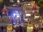 Boom boxes on roads near the Kalkaji temple in the run-up to Navratri. (RAJ K RAJ /HT PHOTO)