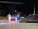 Police block a road to a country club where a shooting happened at Sky Meadow Country Club in Nashua, New Hampshire, Saturday, Sept. 20, 2025. (AP Photo/Michael Casey) Police block a road to a country club where a shooting happened at Sky Meadow Country Club in Nashua, New Hampshire, Saturday, Sept. 20, 2025. (AP Photo/Michael Casey)