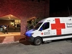 An American Red Cross Disaster Relief van is parked outside a hotel that is acting as a reunification center after a shooting at a country club in Nashua, New Hampshire, Saturday, Sept. 20, 2025. (AP Photo/Michael Casey) An American Red Cross Disaster Relief van is parked outside a hotel that is acting as a reunification center after a shooting at a country club in Nashua, New Hampshire, Saturday, Sept. 20, 2025. (AP Photo/Michael Casey)