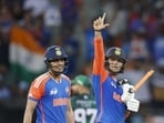 India's Abhishek Sharma (right) celebrates his half century against Pakistan at the Asia Cup in Dubai, UAE. (Creimas/Asian Cricket Council) India's Abhishek Sharma (right) celebrates his half century against Pakistan at the Asia Cup in Dubai, UAE. (Creimas/Asian Cricket Council)