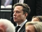Tesla CEO Elon Musk attends the public memorial service for right-wing activist Charlie Kirk at State Farm Stadium.