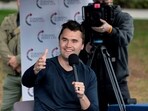 FILE PHOTO: Turning Point USA founder and conservative commentator Charlie Kirk was interacting with a student when he made these remarks. 