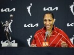 A'ja Wilson in tears as she receives WNBA MVP trophy from boyfriend Bam Adebayo
