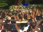 Hundreds of people had gathered outside the Lokpriya Gopinath Bordoloi International Airport since Saturday to receive Zubeen Garg's mortal remains. 
