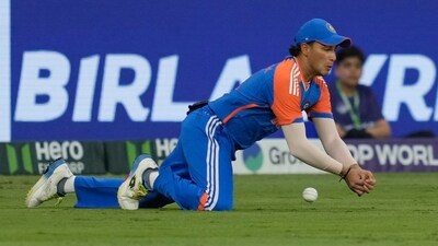 India's Abhishek Sharma drops the catch of Pakistan's Sahibzada Farhan. (AP) India's Abhishek Sharma drops the catch of Pakistan's Sahibzada Farhan. (AP)