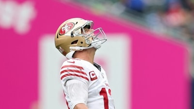 Brock Purdy #13 of the San Francisco 49ers will miss Sunday's game against the Arizona Cardinals. (Getty Images via AFP) Brock Purdy #13 of the San Francisco 49ers will miss Sunday's game against the Arizona Cardinals. (Getty Images via AFP)