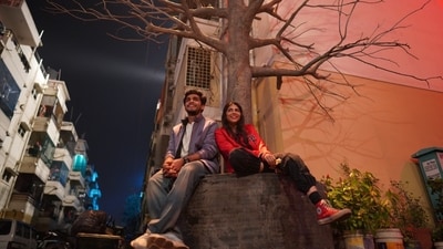 Naslen and Kalyani Priyadarshan in a still from Dominic Arun's Lokah: Chapter 1 - Chandra. Naslen and Kalyani Priyadarshan in a still from Dominic Arun's Lokah: Chapter 1 - Chandra.