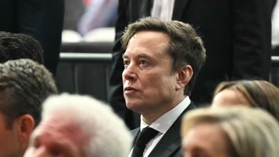 Tesla CEO Elon Musk attends the public memorial service for right-wing activist Charlie Kirk at State Farm Stadium. (AFP) Tesla CEO Elon Musk attends the public memorial service for right-wing activist Charlie Kirk at State Farm Stadium. (AFP)