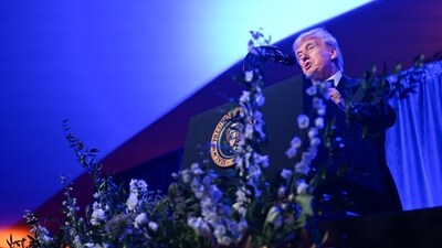 US President Donald Trump delivers remarks during the American Cornerstone Institute's Founder's Dinner in Mount Vernon, Virginia, on September 20, 2025. (AFP) US President Donald Trump delivers remarks during the American Cornerstone Institute's Founder's Dinner in Mount Vernon, Virginia, on September 20, 2025. (AFP)