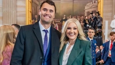 Erika Kirk was seen mourning late husband Charlie Kirk in a video she posted on social media. (X/@UshaVanceNews) Erika Kirk was seen mourning late husband Charlie Kirk in a video she posted on social media. (X/@UshaVanceNews)