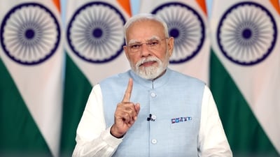 Prime Minister Narendra Modi also asked shopkeepers to focus on retailing made-in-India products. (DPR PMO) Prime Minister Narendra Modi also asked shopkeepers to focus on retailing made-in-India products. (DPR PMO)