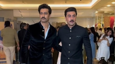 Ranbir Kapoor and Vicky Kaushal arrived at the venue together. Ranbir Kapoor and Vicky Kaushal arrived at the venue together.