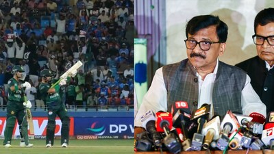 In a post on X, Raut raised his objection to Pakistani batter Sahibzada Farhan's questionable gesture as he marked 50 runs. (X/PTI) In a post on X, Raut raised his objection to Pakistani batter Sahibzada Farhan's questionable gesture as he marked 50 runs. (X/PTI)
