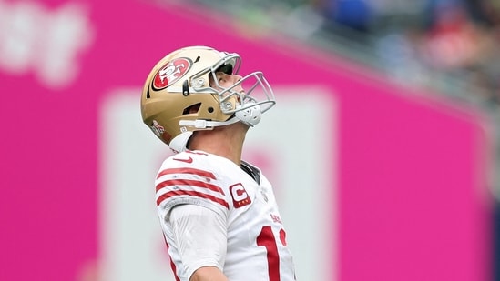 Brock Purdy #13 of the San Francisco 49ers will miss Sunday's game against the Arizona Cardinals. (Getty Images via AFP)
