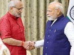 Prime Minister Narendra Modi with Vice President CP Radhakrishnan after the latter's swearing-in ceremony.