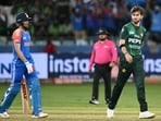 Shaheen Afridi reacts after being hit for runs by Shubman Gill during Pakistan's loss to India in the Asia Cup. Shaheen Afridi reacts after being hit for runs by Shubman Gill during Pakistan's loss to India in the Asia Cup.