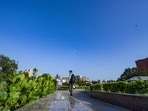 Clear skies over Connaught Place on Monday. (RAJ K RAJ /HT PHOTO) Clear skies over Connaught Place on Monday. (RAJ K RAJ /HT PHOTO)