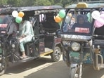 The idea is to regulate these vehicles, which often pose security risks for passengers, including women, and also to streamline their operations in designated zones,” said additional deputy commissioner of police (traffic) Sacchidanand. (Sakib Ali/HT Photo)