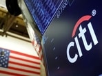The logo for Citibank is seen on the trading floor at the NYSE in New York. The number of GCCs in India is poised to jump to as many as 2,500 by 2030, up from 1,700 currently.