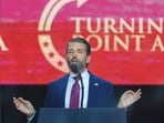 Donald Trump Jr's hilarious impersonation of his dad at Charlie Kirk's memorial service goes viral (Photo by JOE RAEDLE / GETTY IMAGES NORTH AMERICA / Getty Images via AFP)