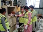 Under this initiative, household waste is collected daily from 428 households in Dapodi; carefully segregated into wet and dry waste; and processed using advanced equipment such as dust separators, agglomerators, hydraulic presses, and semi-automatic composting machines into nutrient-rich compost for the benefit of farmers. (HT PHOTO) Under this initiative, household waste is collected daily from 428 households in Dapodi; carefully segregated into wet and dry waste; and processed using advanced equipment such as dust separators, agglomerators, hydraulic presses, and semi-automatic composting machines into nutrient-rich compost for the benefit of farmers. (HT PHOTO)