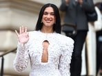 Dua Lipa at the Schiaparelli Haute Couture Fall/Winter 2025-2026 collection show in Paris