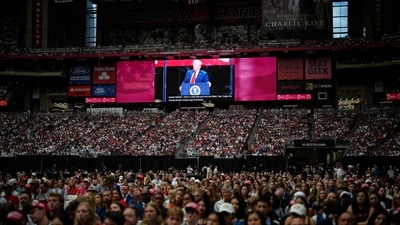 Charlie Kirk's memorial service was at the State Farm Stadium in Glendale, Arizona on September 21. (AP) Charlie Kirk's memorial service was at the State Farm Stadium in Glendale, Arizona on September 21. (AP)