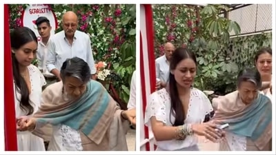Kajol was also seen with her mother Tanuja and her daughter Nysa. Kajol was also seen with her mother Tanuja and her daughter Nysa.
