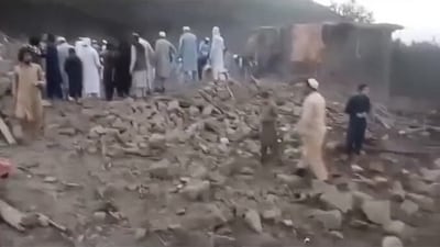 Videos shared on social media platforms showed injured children lying on makeshift beds as locals around assessed the damage. Videos shared on social media platforms showed injured children lying on makeshift beds as locals around assessed the damage.