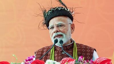 Prime Minister Narendra Modi addresses a public rally during the foundation stone laying and inauguration of various development projects, in Itanagar on Monday. (ANI) Prime Minister Narendra Modi addresses a public rally during the foundation stone laying and inauguration of various development projects, in Itanagar on Monday. (ANI)