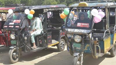 The idea is to regulate these vehicles, which often pose security risks for passengers, including women, and also to streamline their operations in designated zones,” said additional deputy commissioner of police (traffic) Sacchidanand. (Sakib Ali/HT Photo)