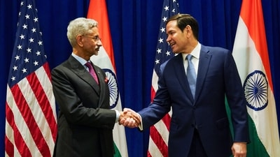 U.S. Secretary of State Marco Rubio shakes hands with Indian External Affairs Minister S. Jaishankar at the Lotte New York Palace Hotel on the sidelines of the 80th United Nations General Assembly at the United Nations headquarters, Monday (AP) U.S. Secretary of State Marco Rubio shakes hands with Indian External Affairs Minister S. Jaishankar at the Lotte New York Palace Hotel on the sidelines of the 80th United Nations General Assembly at the United Nations headquarters, Monday (AP)