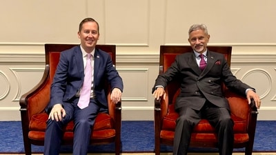 In a post shared by the US State Department's Bureau of South and Central Asian Affairs, Jaishankar and Gor discussed the way ahead for India-US ties and “promoting the success of the relationship between the two countries.” (X/@StateSCA) In a post shared by the US State Department's Bureau of South and Central Asian Affairs, Jaishankar and Gor discussed the way ahead for India-US ties and “promoting the success of the relationship between the two countries.” (X/@StateSCA)