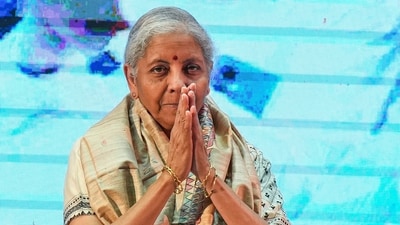 Finance Minister Nirmala Sitharaman greets during a discussion on 'Next Gen GST' reforms (PTI) Finance Minister Nirmala Sitharaman greets during a discussion on 'Next Gen GST' reforms (PTI)