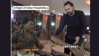 The video, captioned “When Indians Refuse to Let You Pay”, has crossed five lakh views. (Instagram/@jaystreazy) The video, captioned “When Indians Refuse to Let You Pay”, has crossed five lakh views. (Instagram/@jaystreazy)