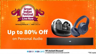 Amazon Great Indian Festival for Prime Members. Up to 80% off on flagship soundbars. Check out these exclusive deals before the main Diwali sale starts tonight.