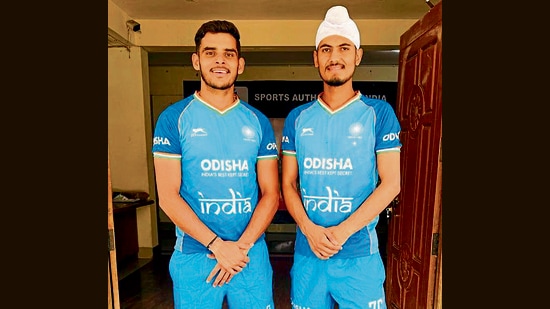 Hockey players Rohit, who will lead the Indian team in Malaysia, and Bikramjit Singh. (HT)