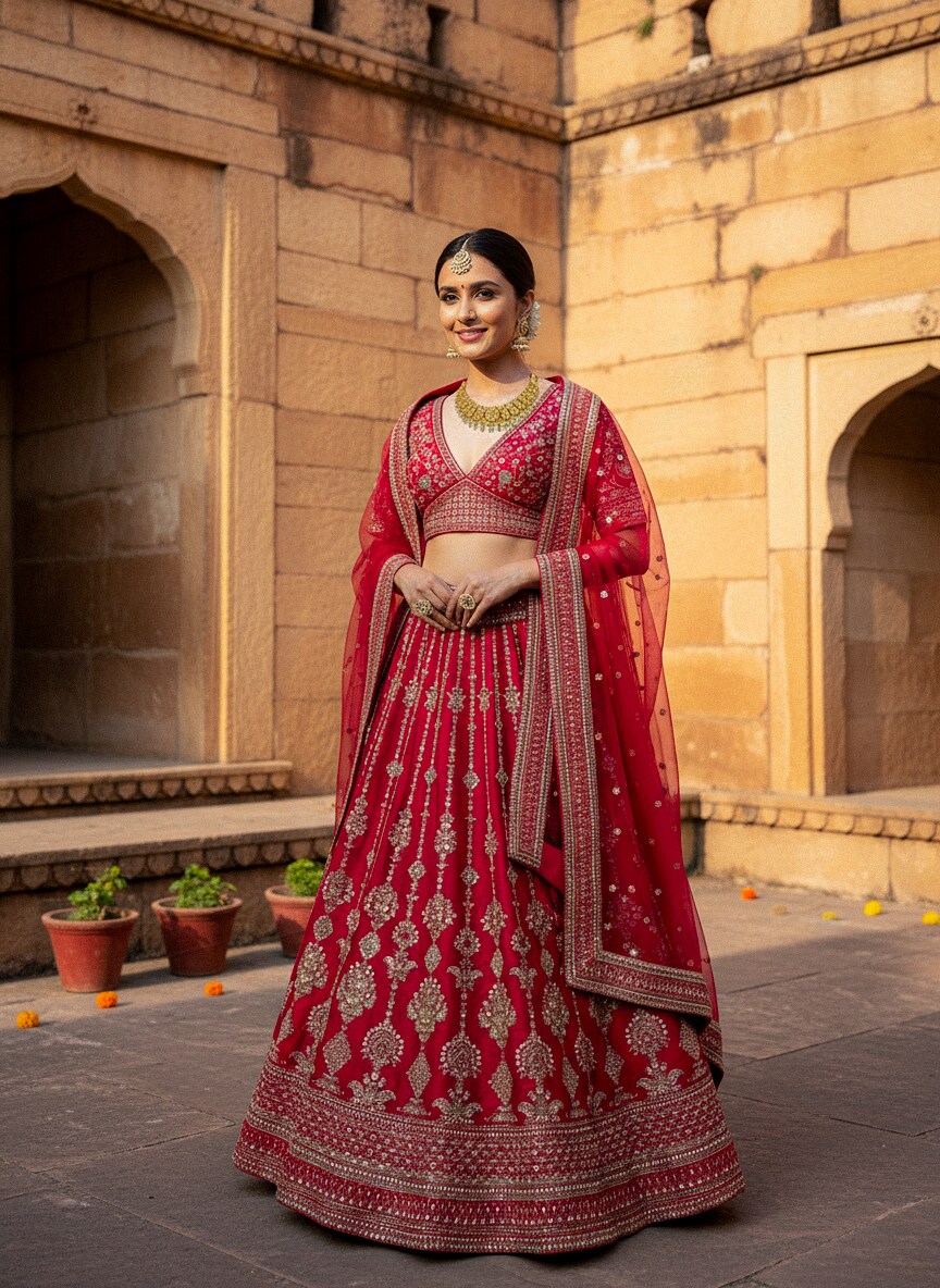 A model wearing Bengali jewellery to fashion designer Romaa Agarwal's dress A model wearing Bengali jewellery to fashion designer Romaa Agarwal's dress