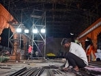 Preparations for the Bengal Club's Durga Utsav at Shivaji Park in Dadar. The 50% US tariffs on India came into effect on 27 August 2025.