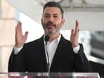 Television host Jimmy Kimmel attends the Hollywood Walk of Fame star unveiling ceremony for British radio personality Richard Blade, in Hollywood.