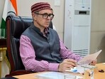 Jammu and Kashmir chief minister Omar Abdullah chairs a meeting in Srinagar on Monday. (PTI) Jammu and Kashmir chief minister Omar Abdullah chairs a meeting in Srinagar on Monday. (PTI)