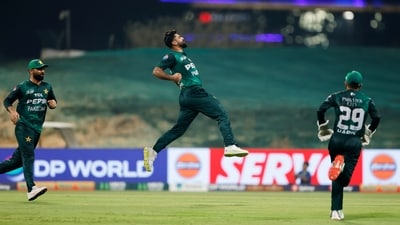 It was Hussain Talat who gave Pakistan the command of the contest, dismissing Charith Asalanka (20) and Dasun Shanaka (0) in the eighth over. (ANI) It was Hussain Talat who gave Pakistan the command of the contest, dismissing Charith Asalanka (20) and Dasun Shanaka (0) in the eighth over. (ANI)