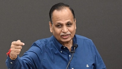 FILE: AAP senior leader Satyendar Jain addresses during meeting with party MLAs, municipal councillors at Constitution Club, in New Delhi. (Photo by Sanjeev Verma/ Hindustan Times) (Hindustan Times) FILE: AAP senior leader Satyendar Jain addresses during meeting with party MLAs, municipal councillors at Constitution Club, in New Delhi. (Photo by Sanjeev Verma/ Hindustan Times) (Hindustan Times)